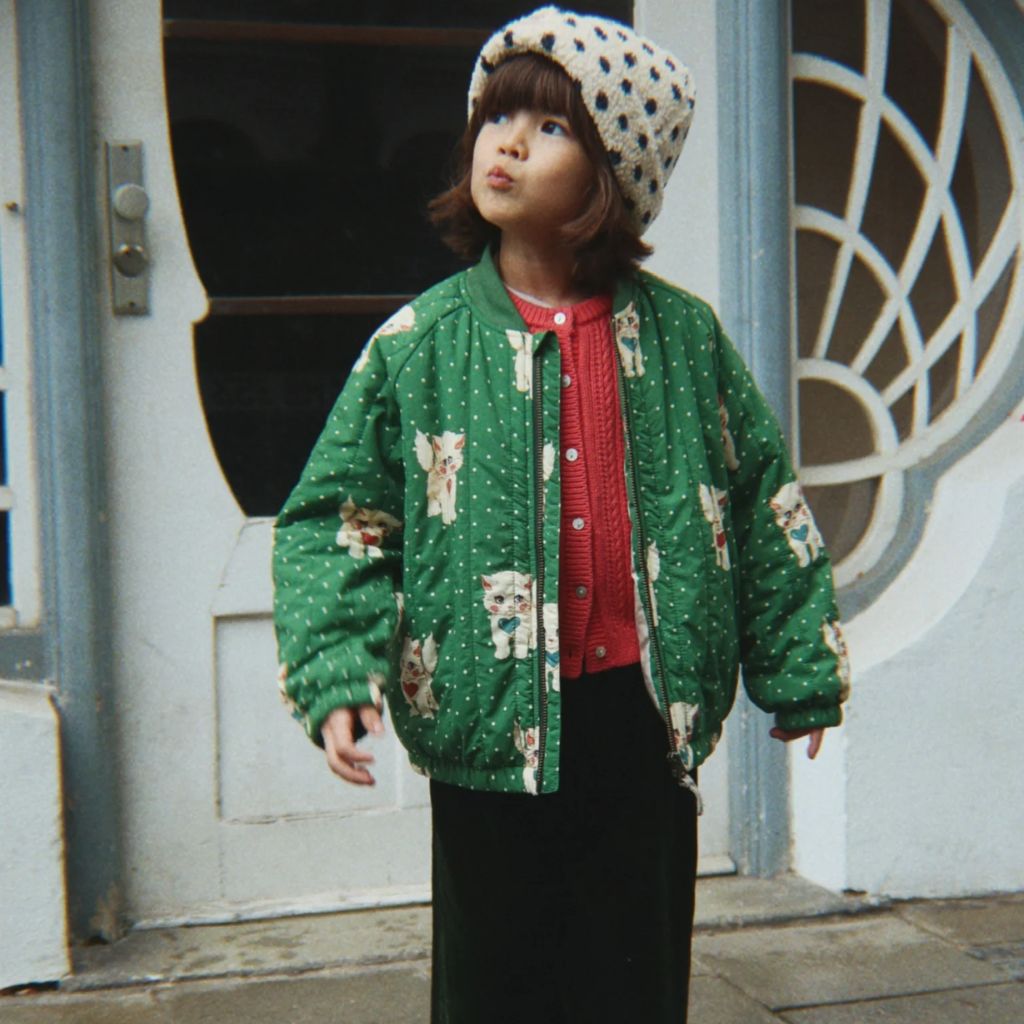 Konges Sløjd Juno Printed Bomber Jacket Dot Miao Verde