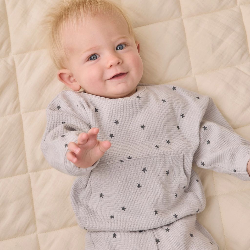 Quincy Mae Waffle Slouch Set Stars
