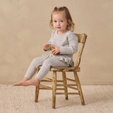 Quincy Mae Rib Knit Legging Heathered Fog