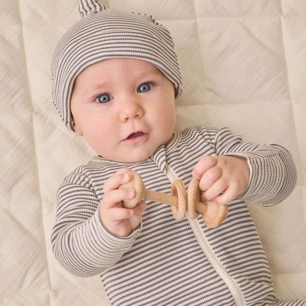 Quincy Mae Waffle Sleep Set Midnight Microstripe