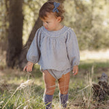Quincy Mae Mia Top + Bloomer Set Midnight Gingham