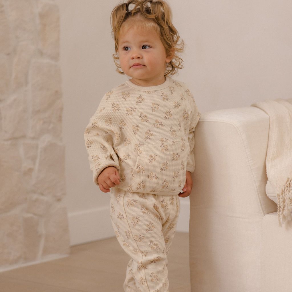Quincy Mae Waffle Slouch Set Meadow