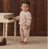Quincy Mae Velour Relaxed Sweatshirt Red Bows