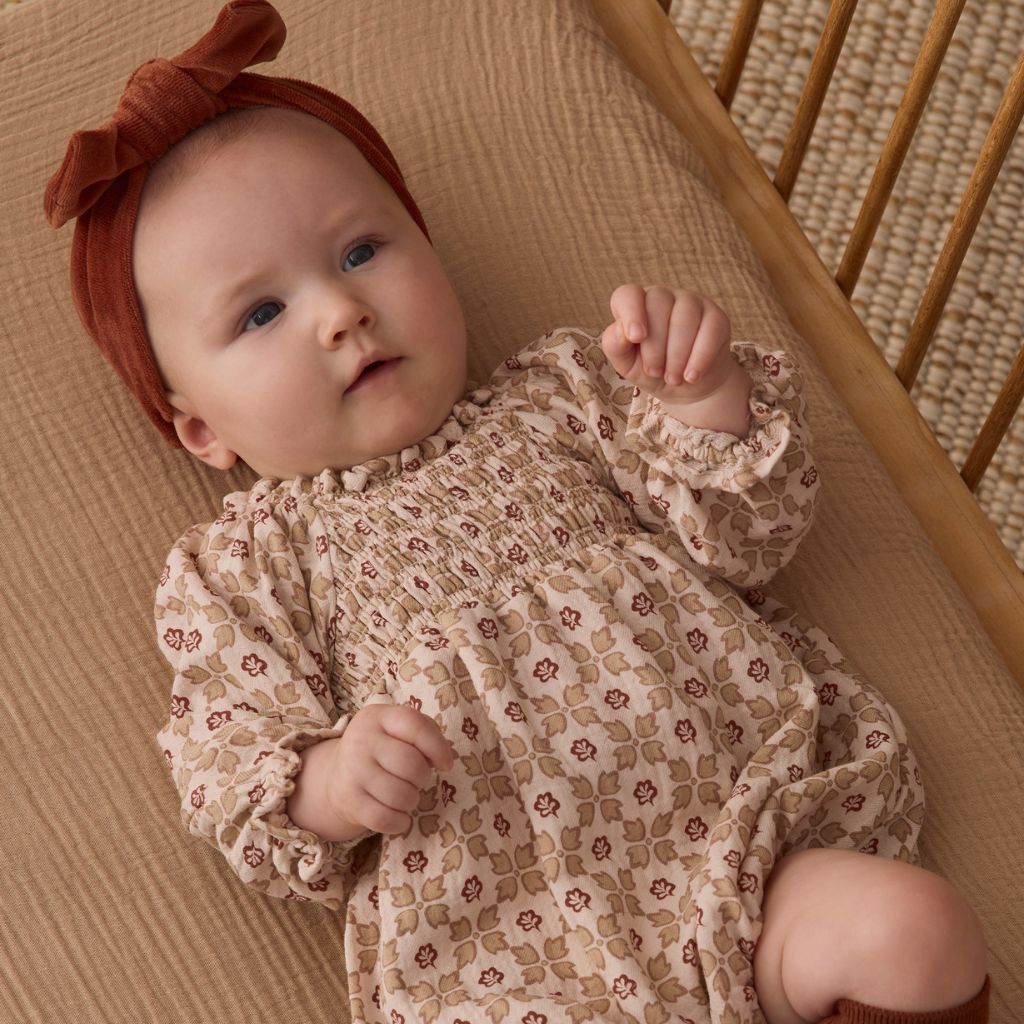 Quincy Mae Velour Bow Headband Redwood