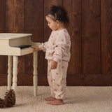 Quincy Mae Velour Relaxed Sweatpant Red Bows