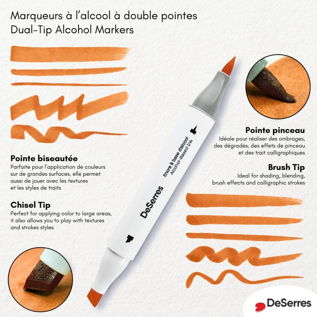 DeSerres Alcohol Dual-tip Marker Set - 48 Pieces