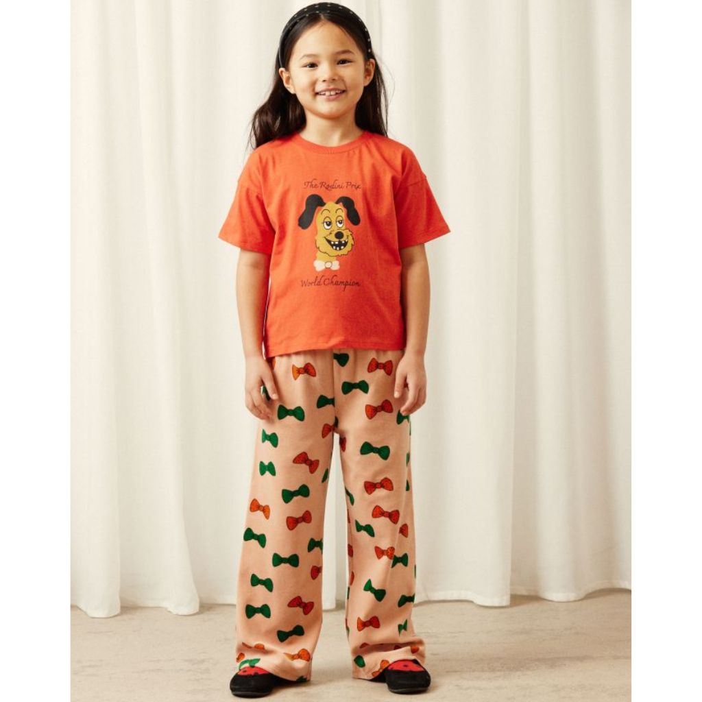 Mini Rodini Bows Aop Velour Trousers