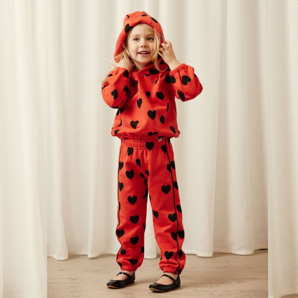 Mini Rodini Hearts Aop Piping Sweatpants