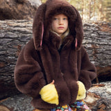 Mini Rodini Rabbit Ear Faux Fur Jacket