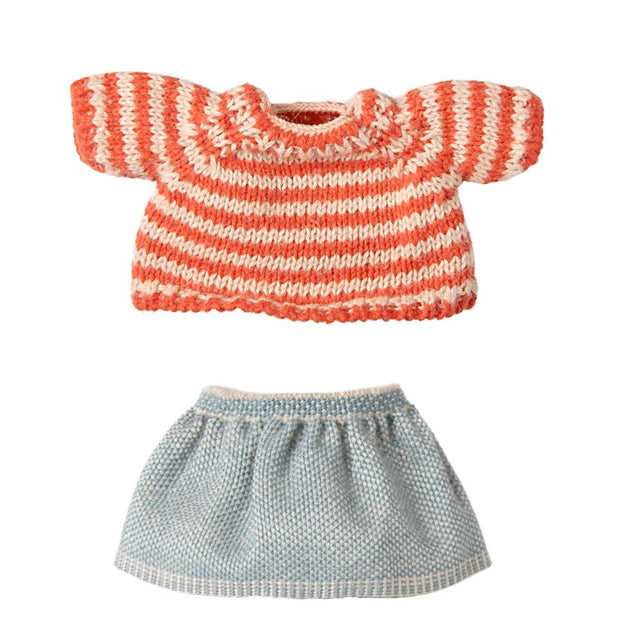 Maileg Knitted sweater and skirt, Big sister mouse