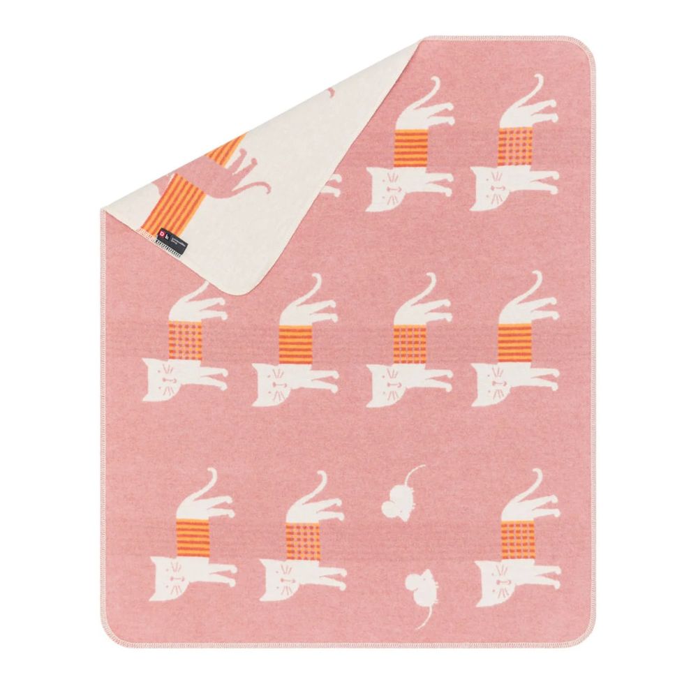 Fussenegger Juwel Blanket Cats Allover- pink, 90x70cm