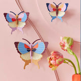DIY 3D Wall Decoration - Plum Fringe Butterflies, set of 3
