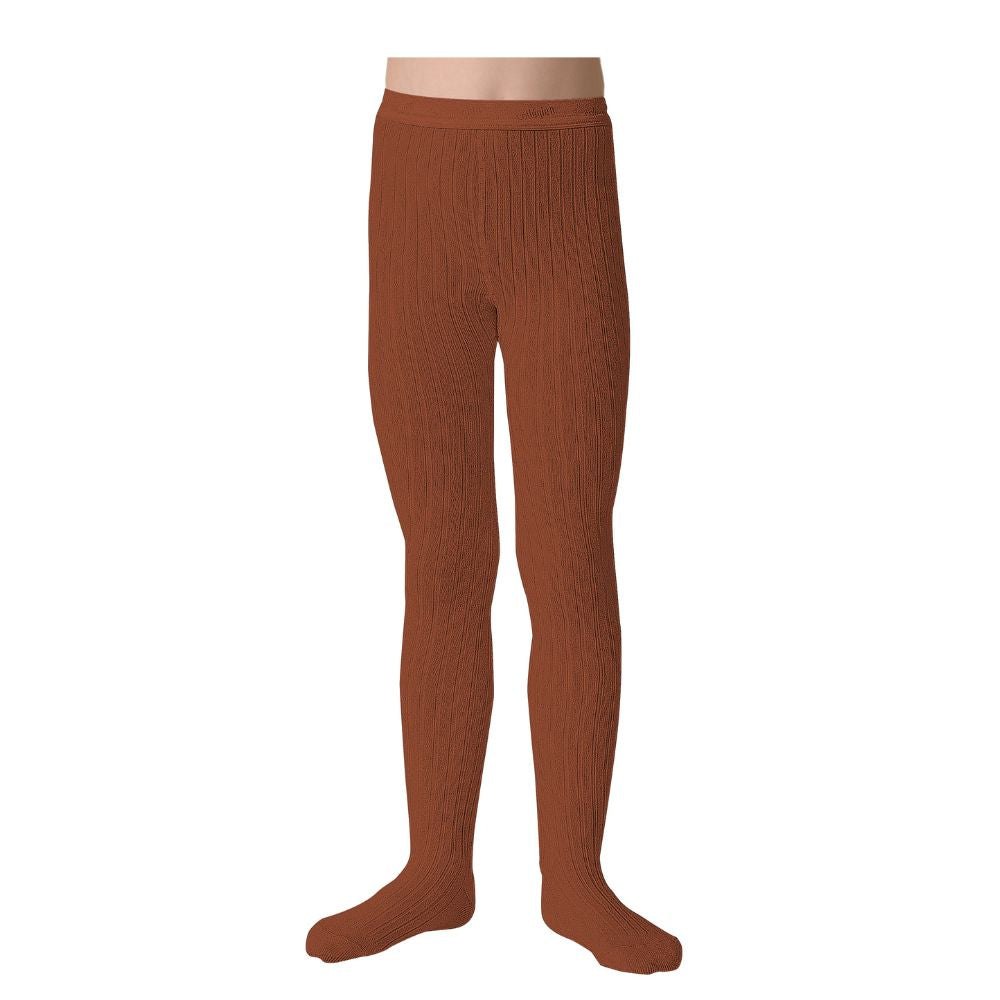 Collegien Louise Plain Ribbed Tights Pain D’Epice