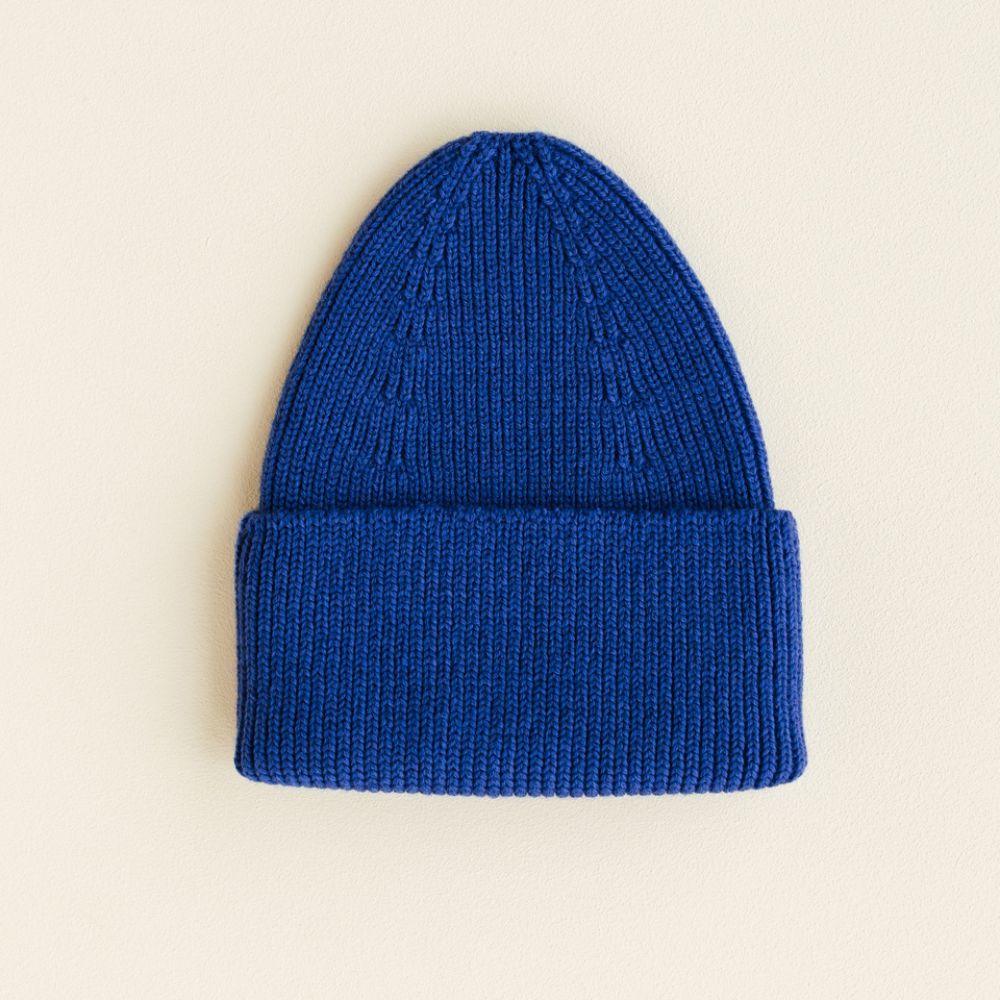 Hvid Fonzie Beanie Kids Cobalt Blue
