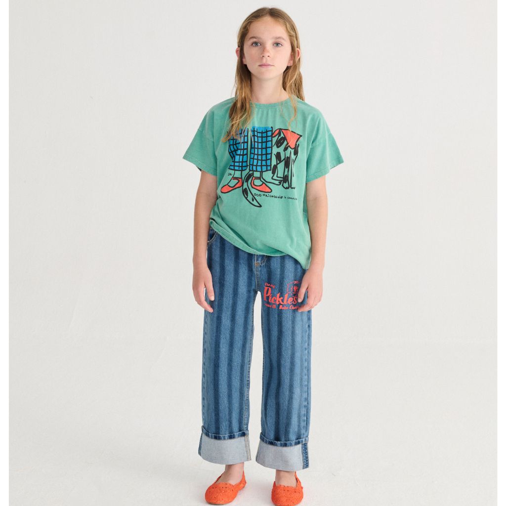 Bobo Choses Pickles The Dog Striped denim pants