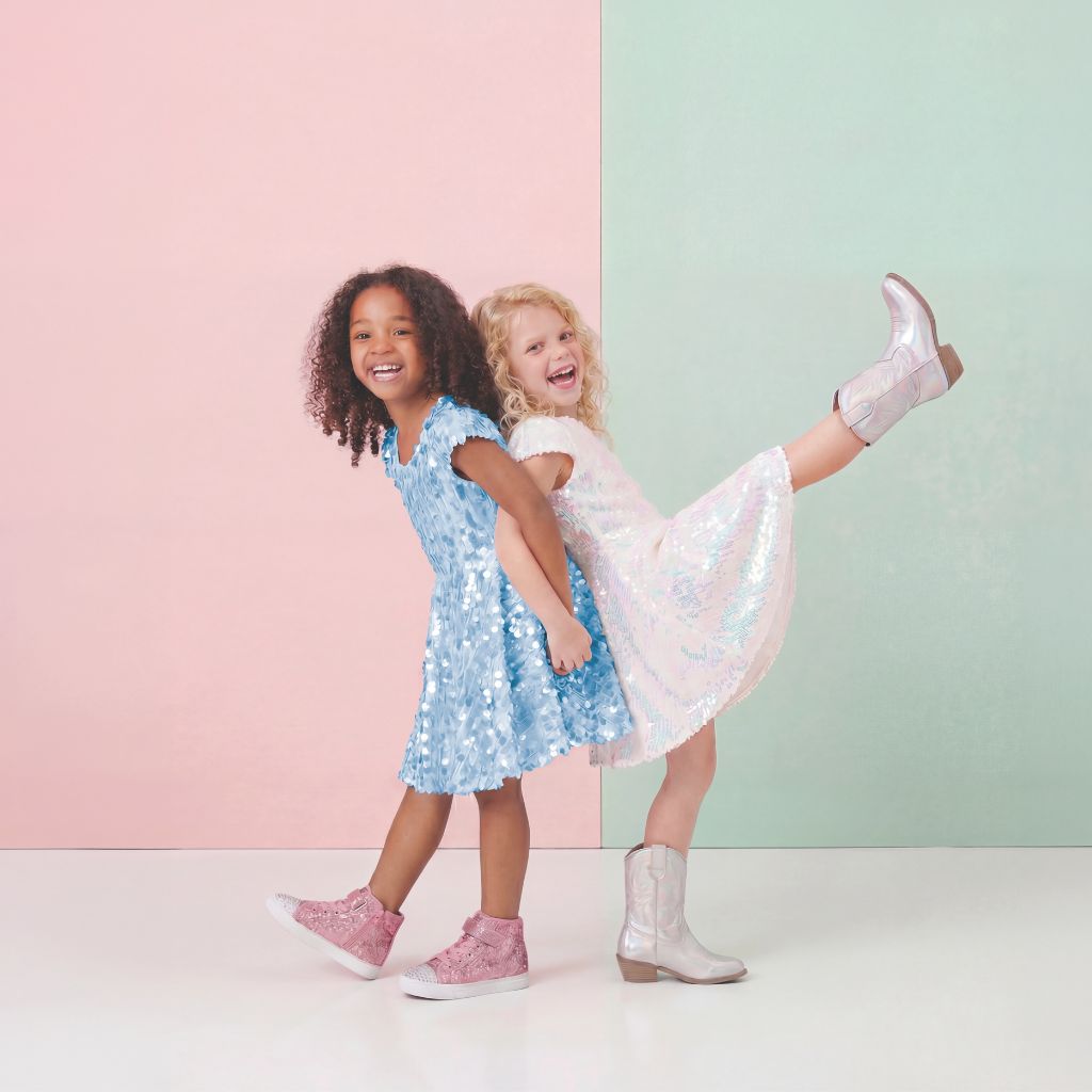 Sequins Concert Queen Dress, Blue, Size 3-4