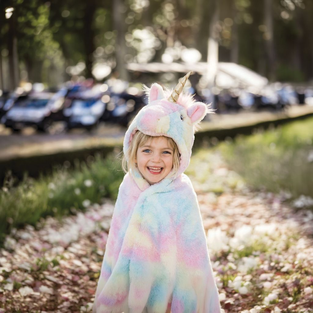 Unicorn Cuddle Cape, Rainbow, Size 2-3