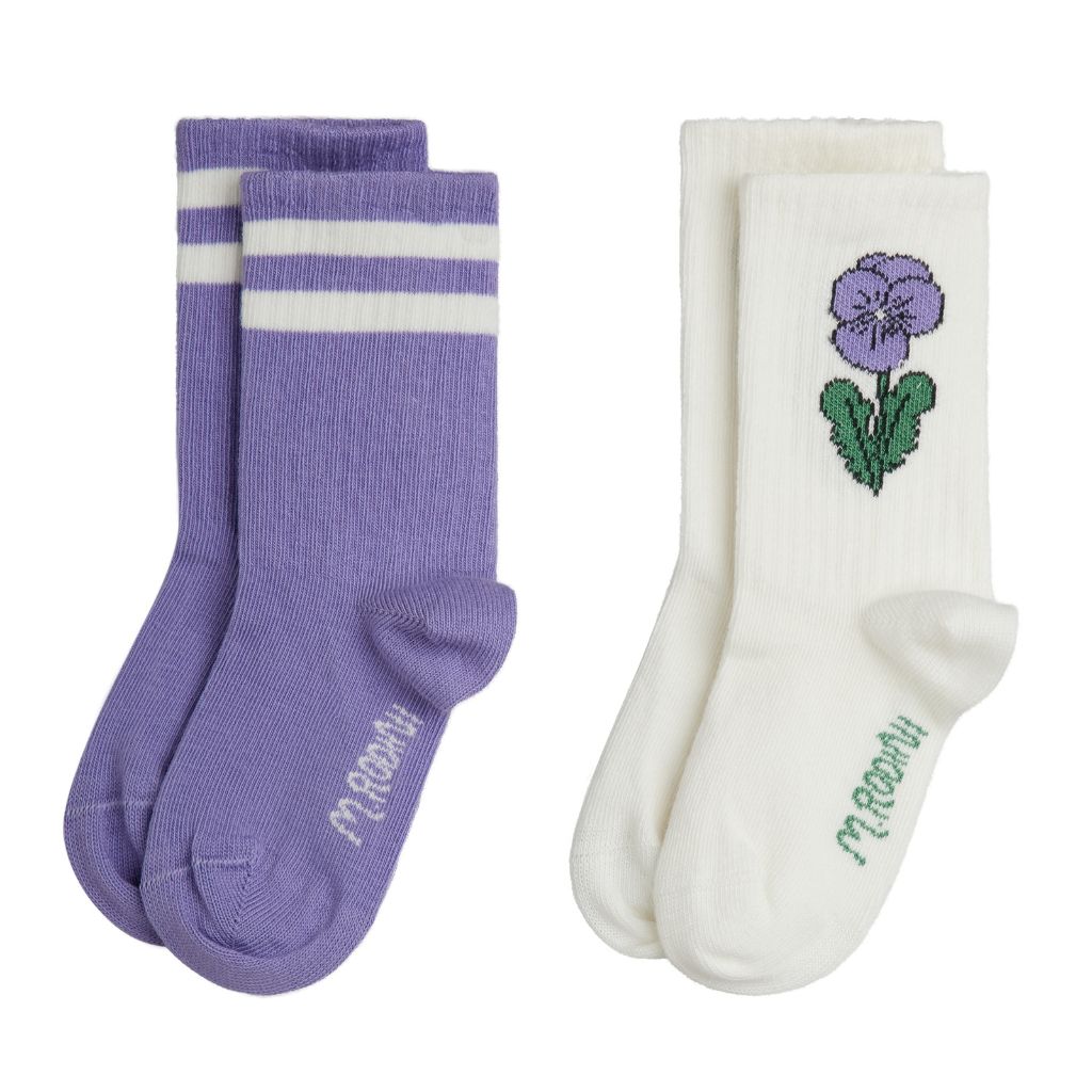 Mini Rodini Viola Stripe 2-Pack Socks