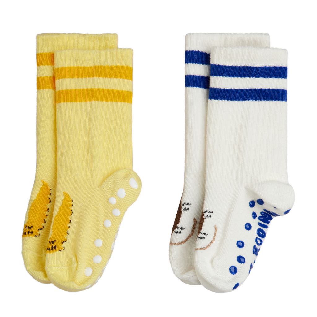 Mini Rodini Velvet Worm 2-Pack Anti-Slip Socks