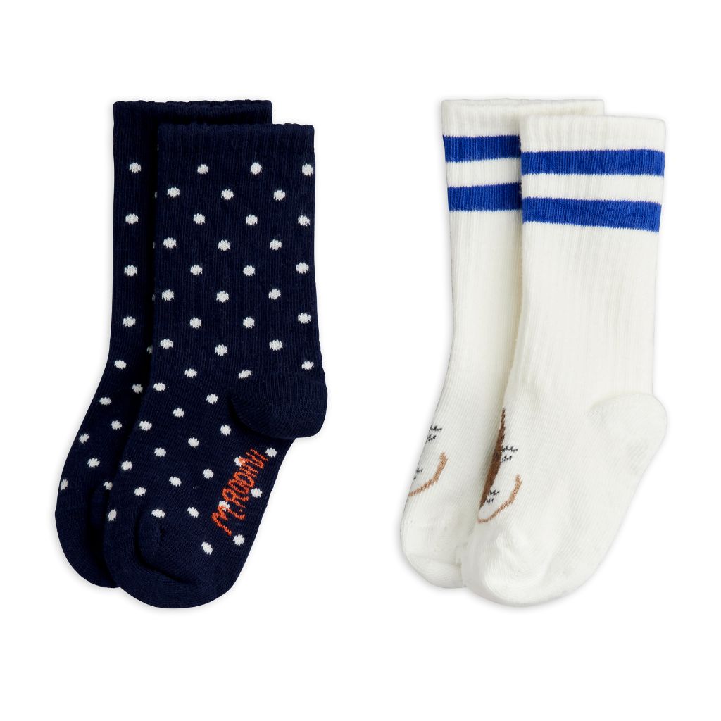 Mini Rodini Elephant Shrew 2-Pack Socks
