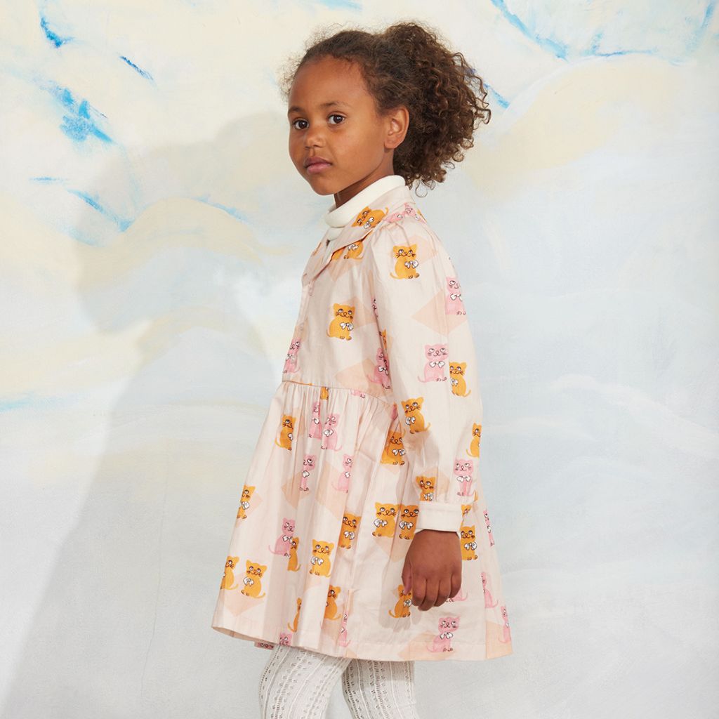 Mini Rodini Kittens Woven Ls Dress