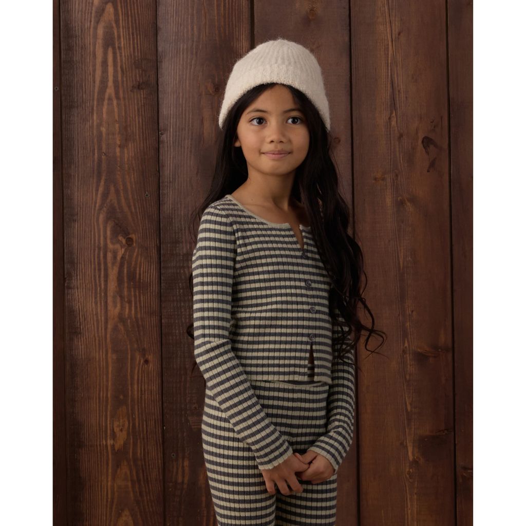 Rylee + Cru Long Sleeve Knit Tee Midnight Stripe M