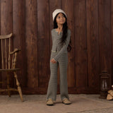 Rylee + Cru Flare Rib Knit Pant Midnight Stripe M