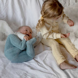 Silly Silas Granny Teddy Footed Cotton Tights Misty Blue