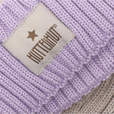 Huttelihut Hat Wool Knit Color Block Purple Rose