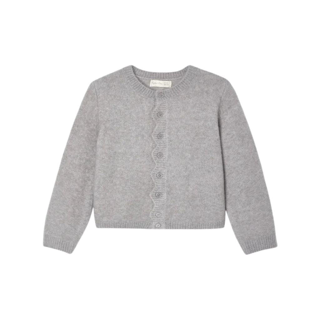 Rylee + Cru Scallop Cardigan Dusty-Blue