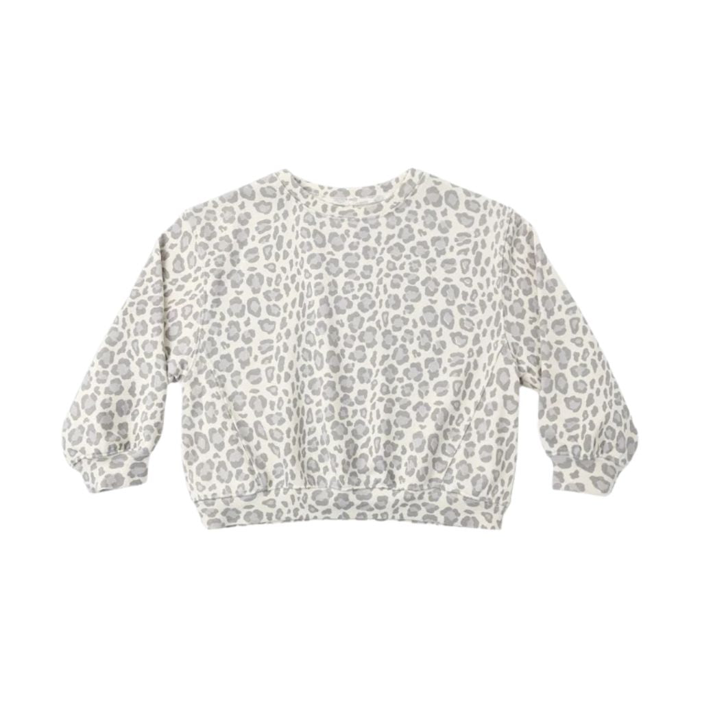 Rylee + Cru Oversized Sweatshirt Blue Leopard