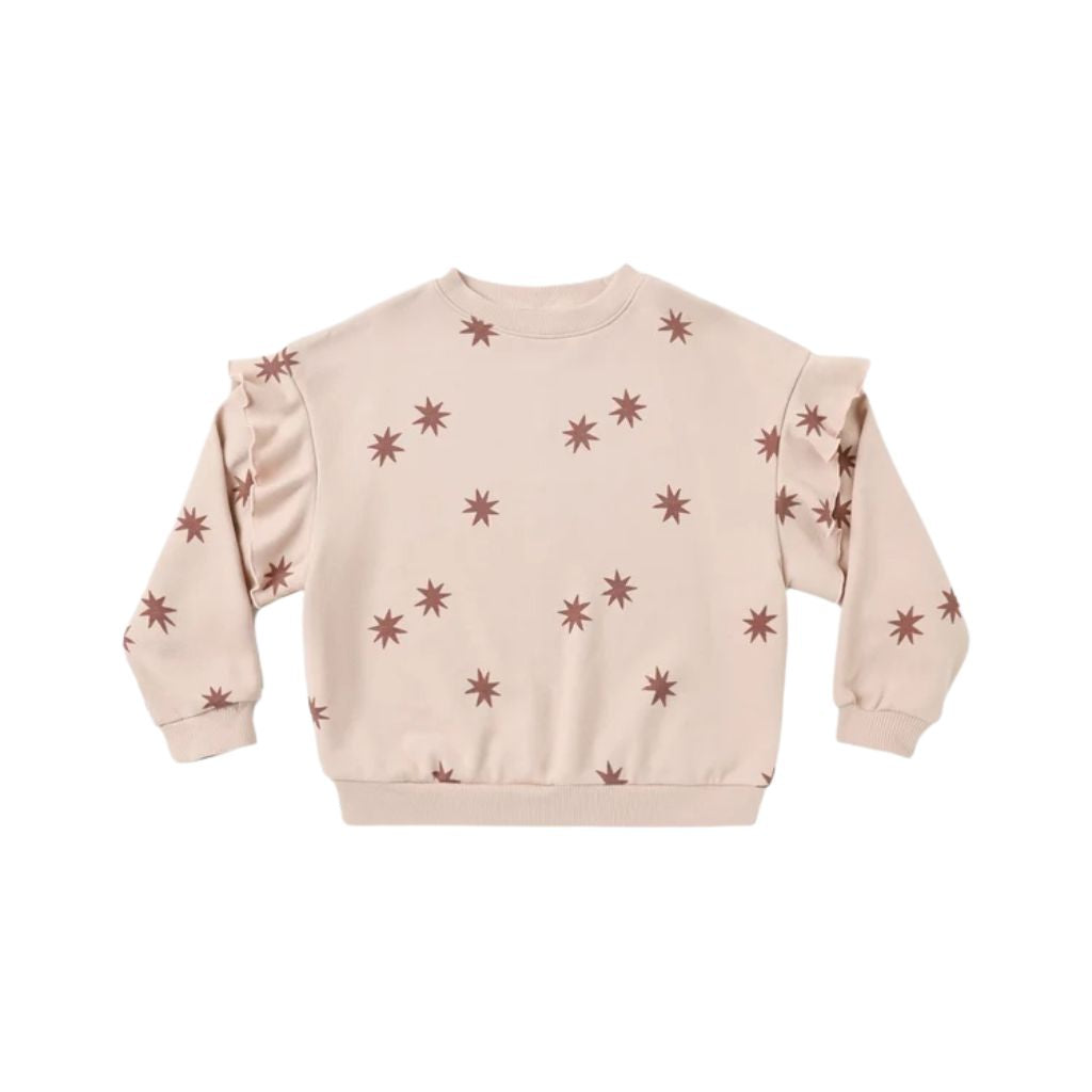 Rylee + Cru Ruffle Sweatshirt Clay Stars