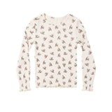 Rylee + Cru Ribbed Long Sleeve Top Ruby Bloom