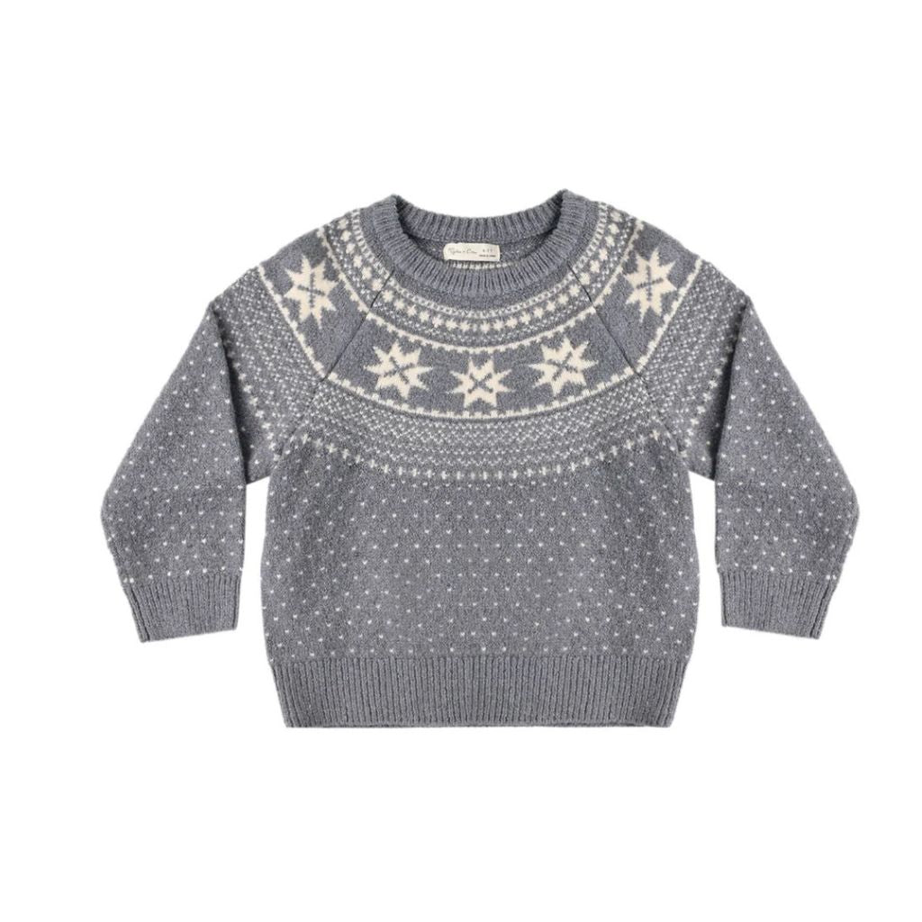 Rylee + Cru Fair Isle Sweater Slate