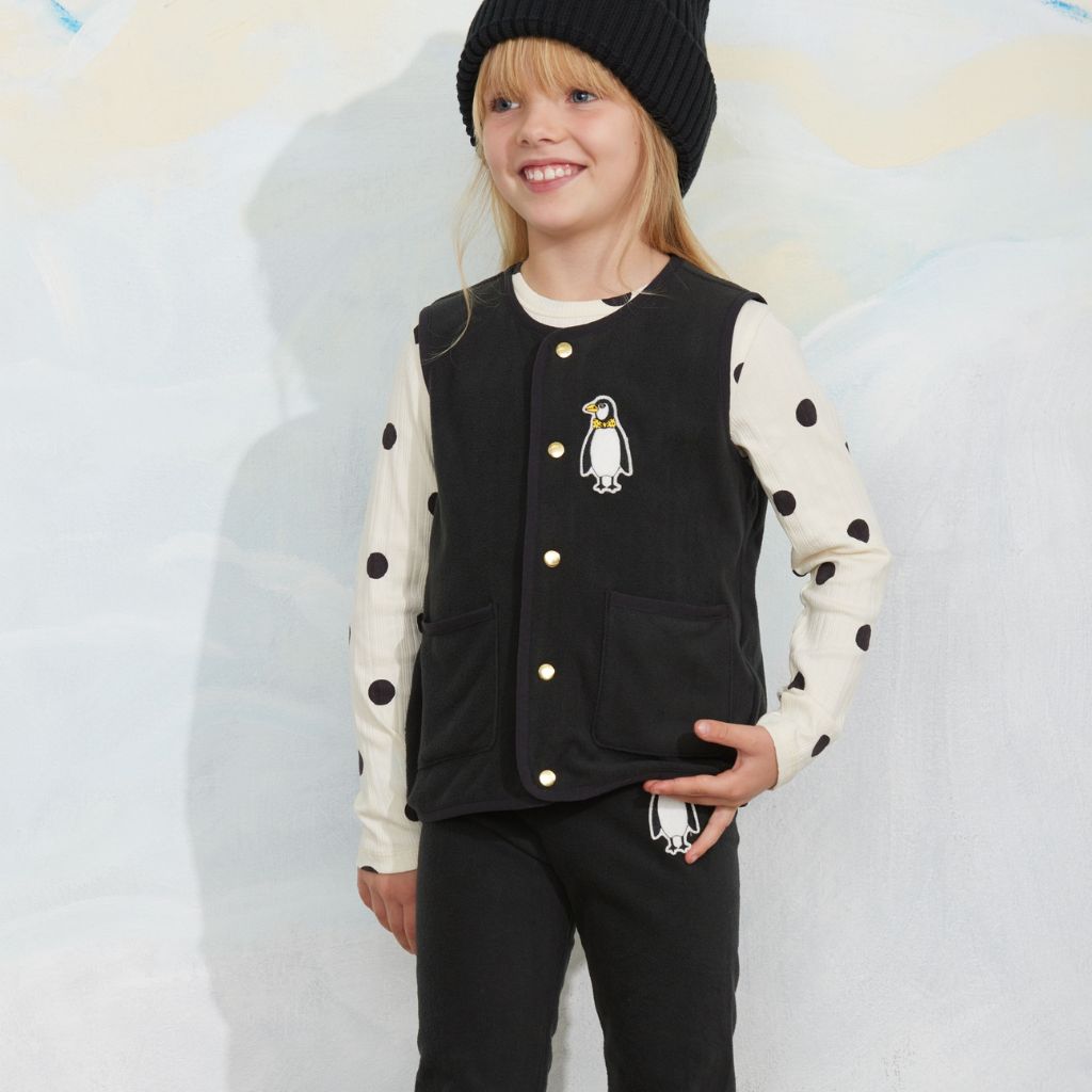 Mini Rodini Penguin Patch Microfleece Vest