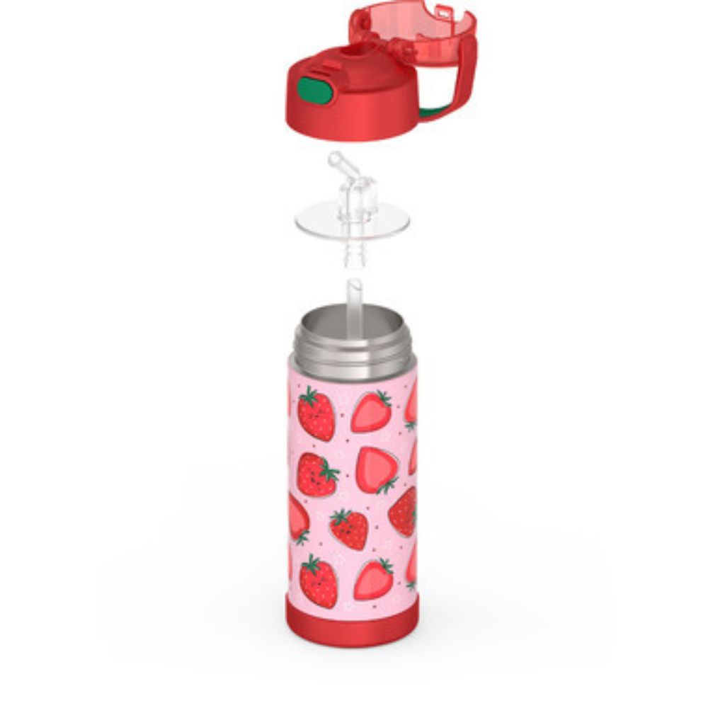 Thermos Stainless Steel Non Licensed FUNtainer Water Bottle- Strawberry Smiles 410ml
