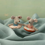 Maileg Beach mouse with float, Little sister- Red Dot