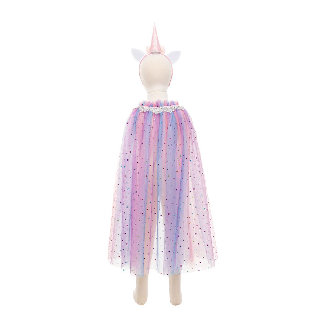 Rainbow Unicorn Cape & Headband, Multi, Size 4-6