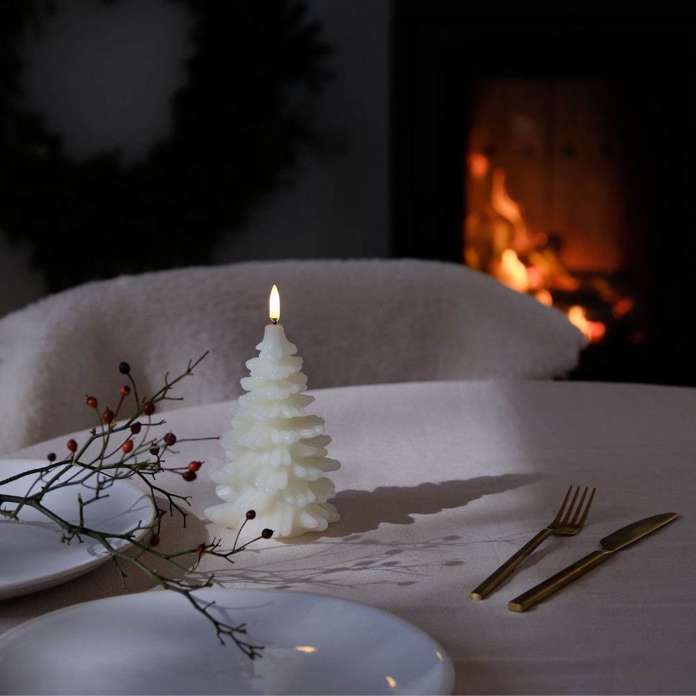 Uyuni LED Christmas Tree Candle - Nordic White 11x18cm