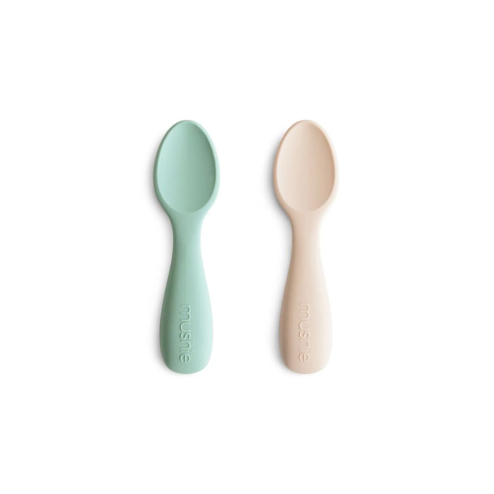 Green Sprouts - 2pk Silicone & Stainless Steel Training Spoons, Light Blueberry