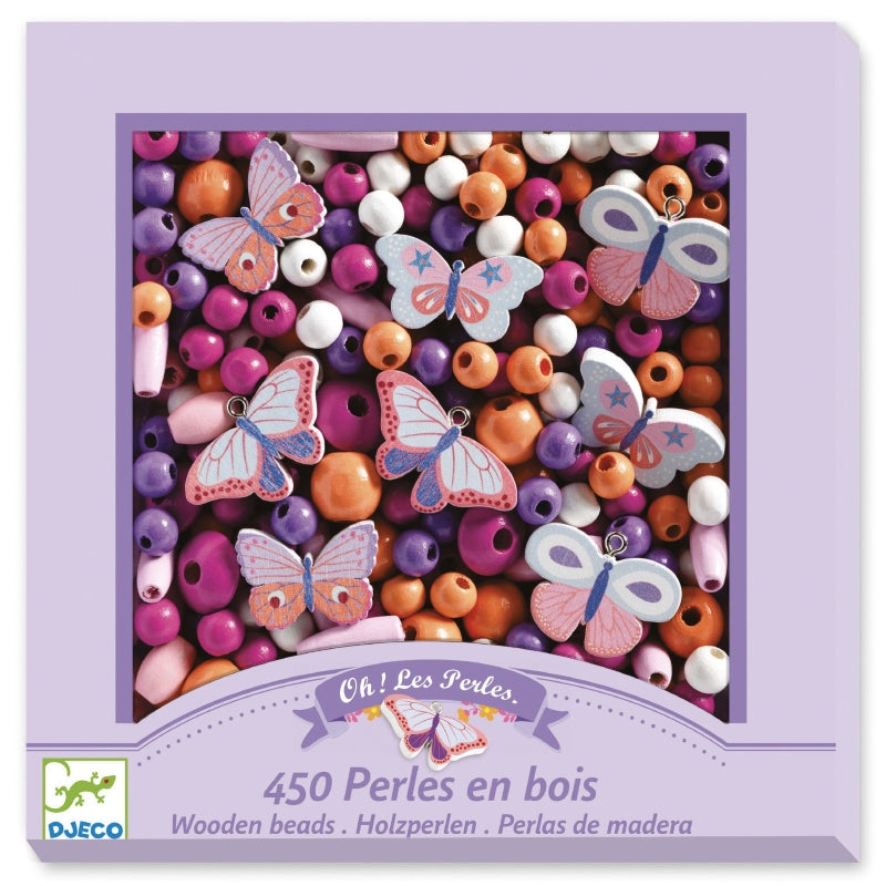 Djeco Jewellery - Wooden Beads Butterflies