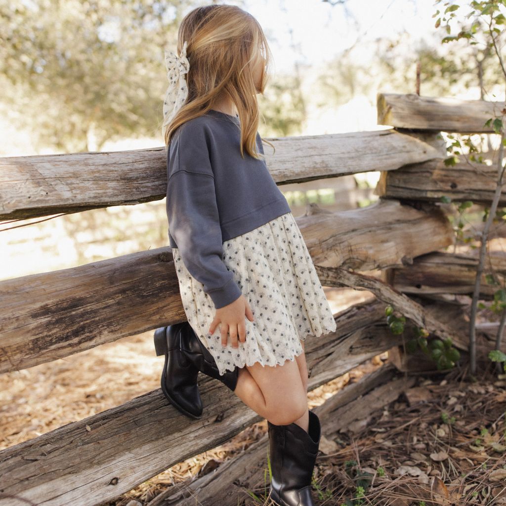 Rylee + Cru Sweatshirt Dress Vintage Fleur M