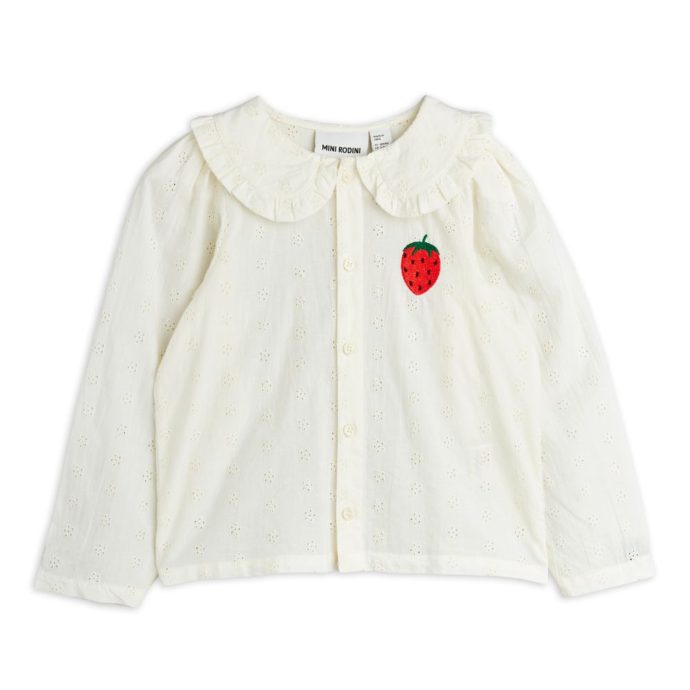 Mini Rodini Strawberry emb Schiffli Blouse