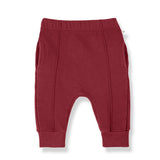 1 + in the Family THOMPSON burgundy baby pants in soft fleece with side pockets and cuffed ankles