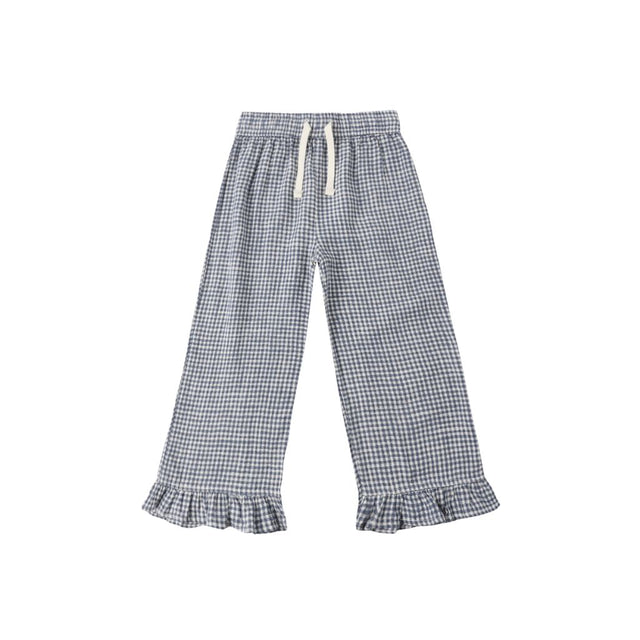 Rylee + Cru Wide Leg Pant Marine Gingham