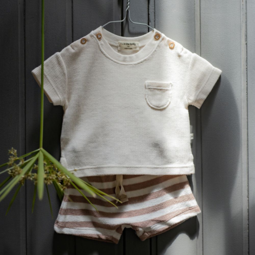 1 + in the Family Newborn FERES Striped Terry Shorts