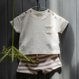 1 + in the Family Newborn FERES Striped Terry Shorts
