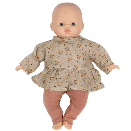 Minikane Babies Collection 28cm-Ophélia top set in Éloïse crepe and brown sugar jersey