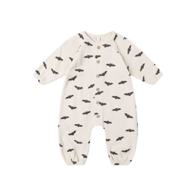 Quincy Mae Waffle LS Jumpsuit Bats