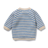 Wilson & Frenchy Frosted Blue Organic Knitted Stripe Kimono Cardigan